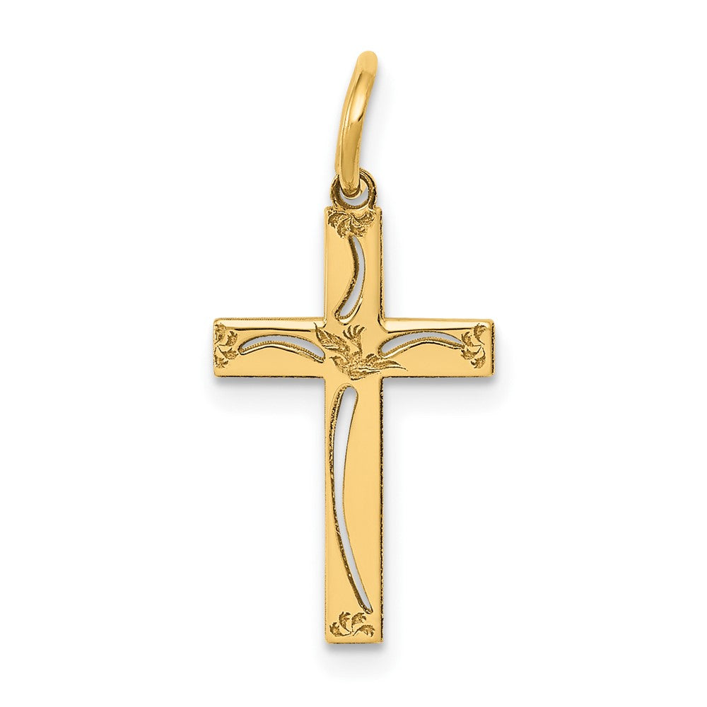 Solid;Polished;14k Yellow gold;Polished back;Laser Etched