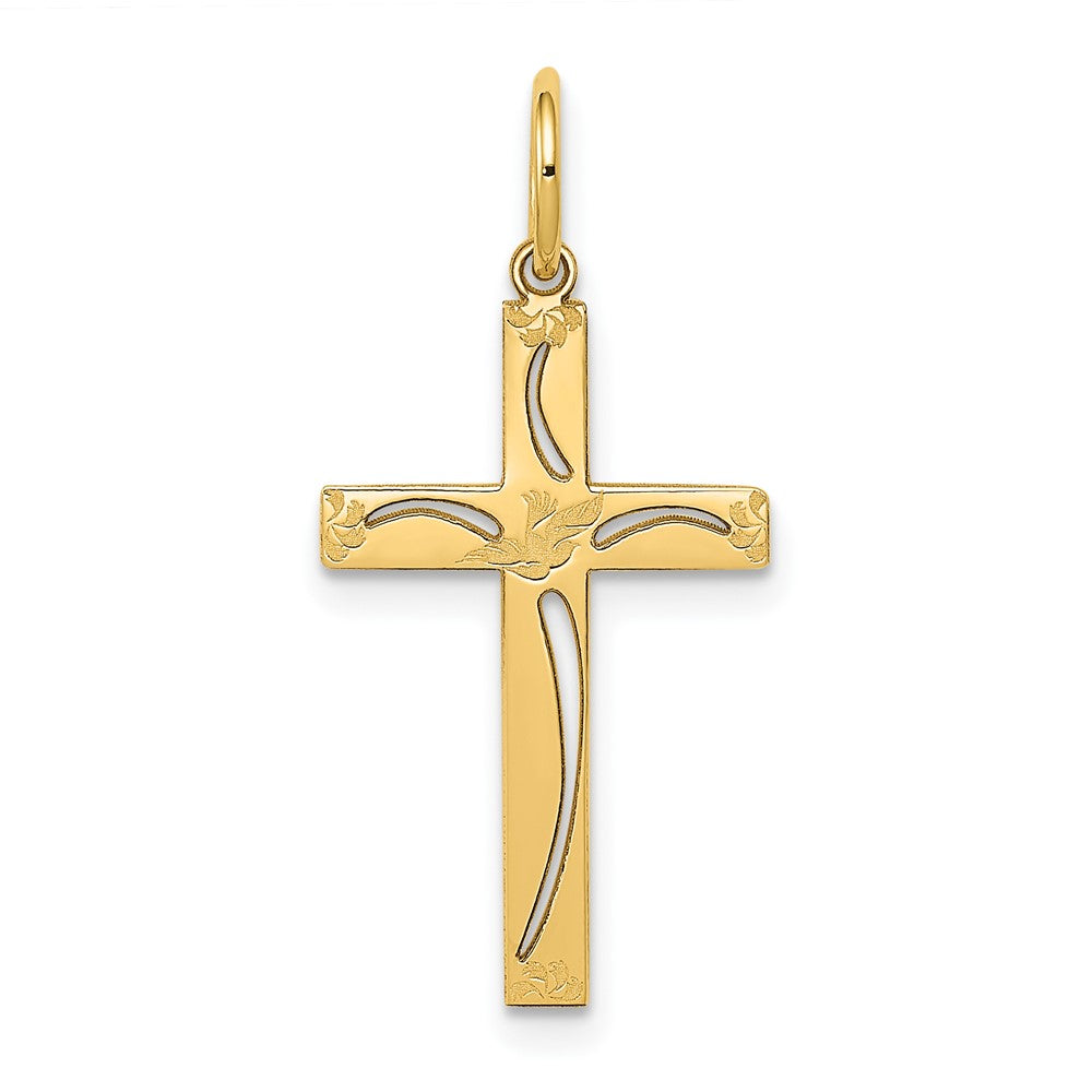 Solid;Polished;14k Yellow gold;Polished back;Laser Etched