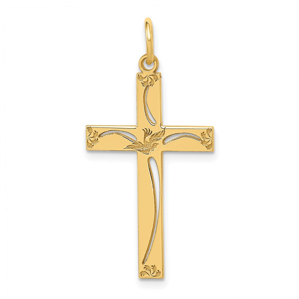 Solid;Polished;14k Yellow gold;Polished back;Laser Etched