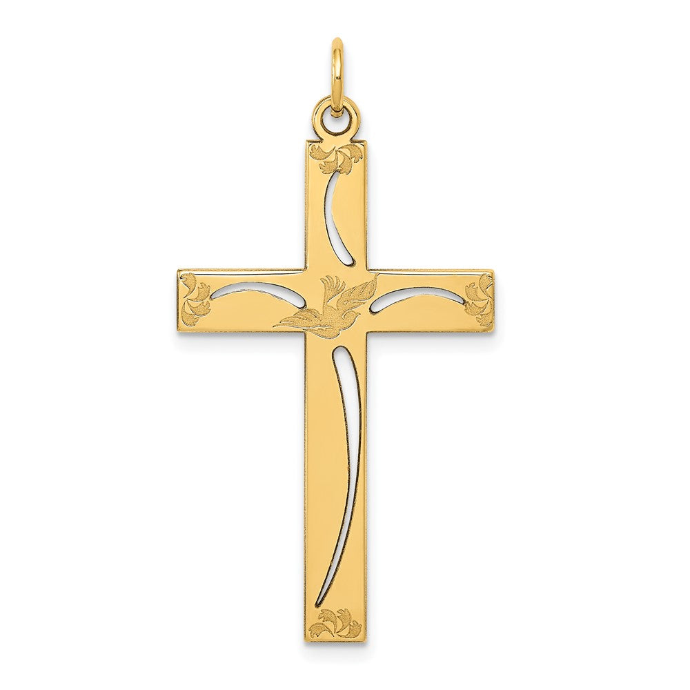 Solid;Polished;14k Yellow gold;Polished back;Laser Etched