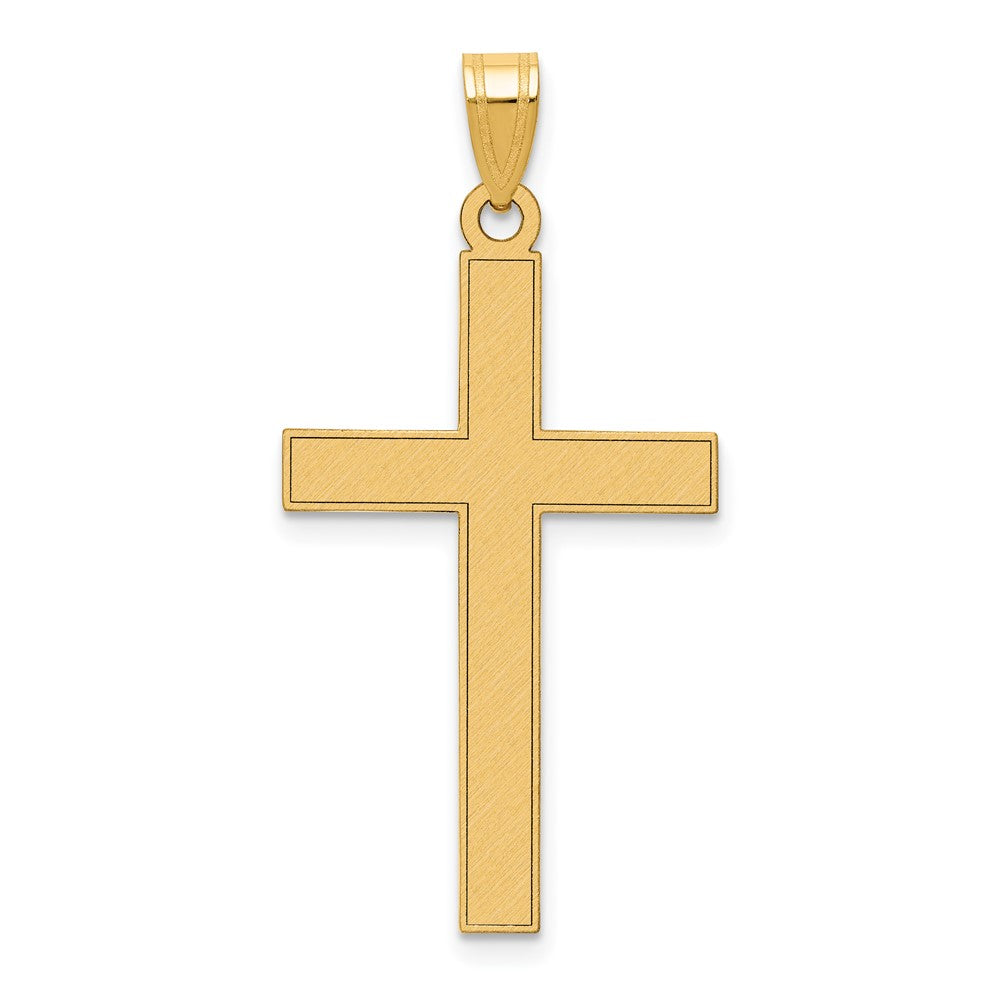 Solid;Die struck;14k Yellow gold;Flat back;Not engraveable by QG;Florentine;Satin Back