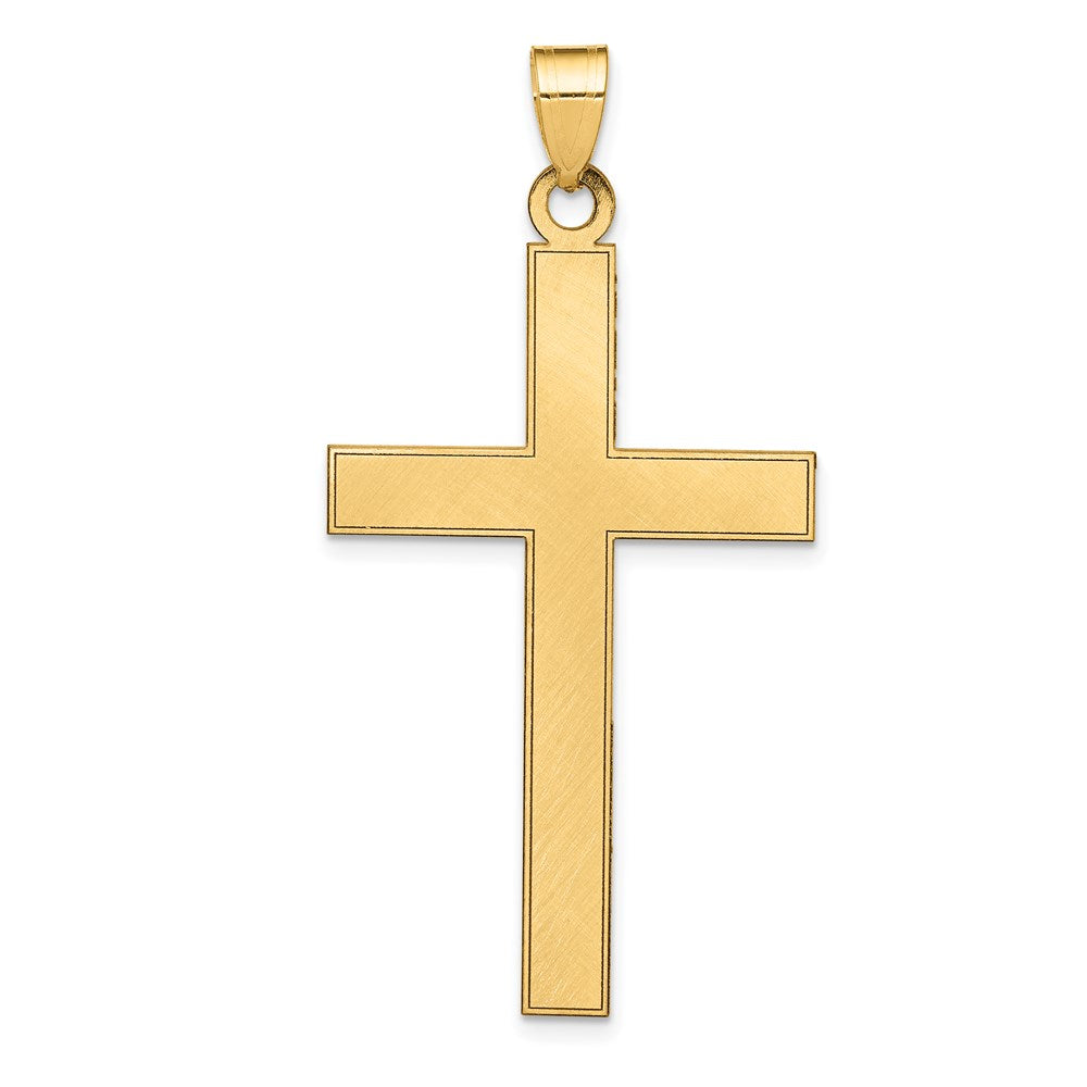 Solid;Die struck;14k Yellow gold;Flat back;Not engraveable by QG;Satin Back