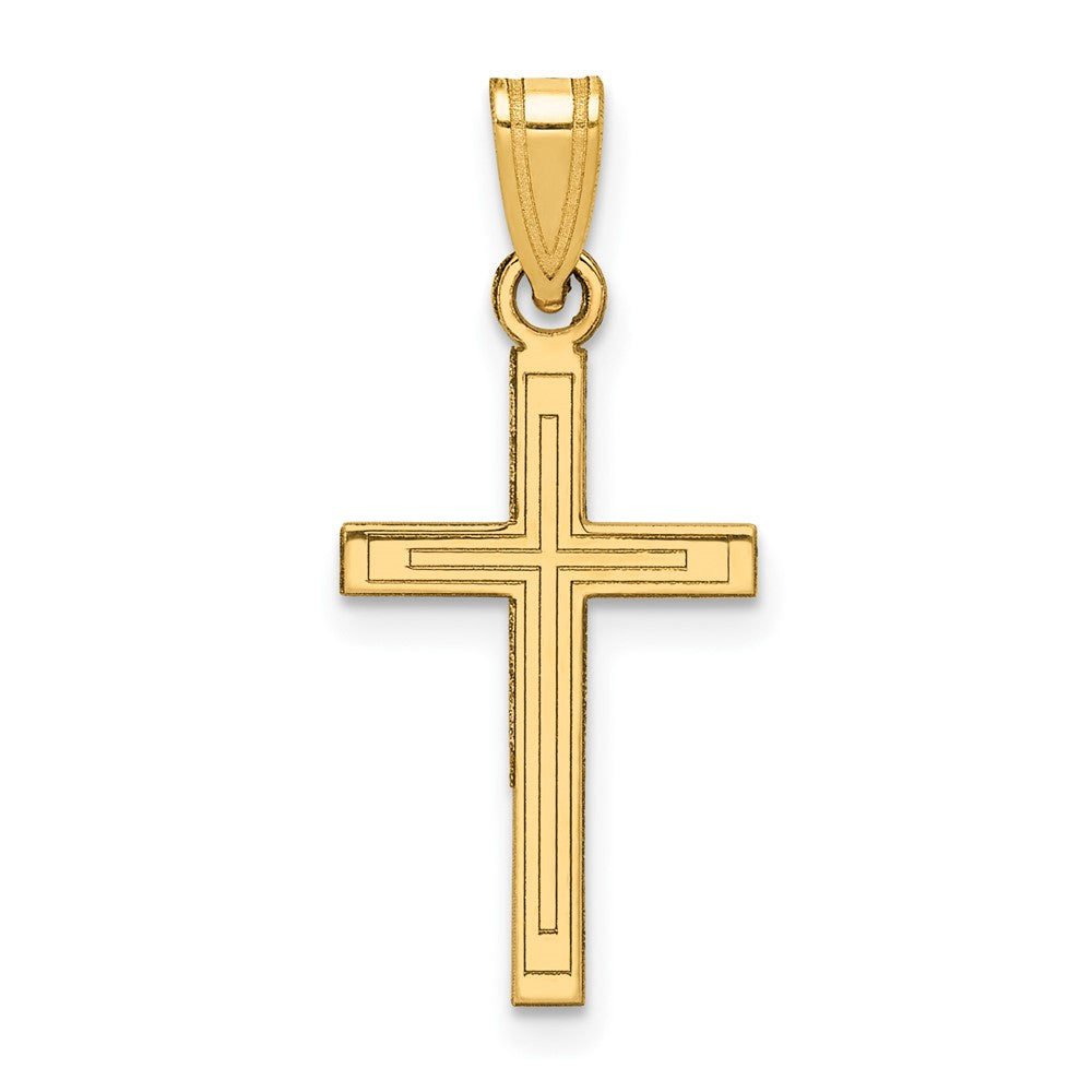 Solid;Polished;14k Yellow gold;Stamped;Flat back;Engravable;Not engraveable by QG