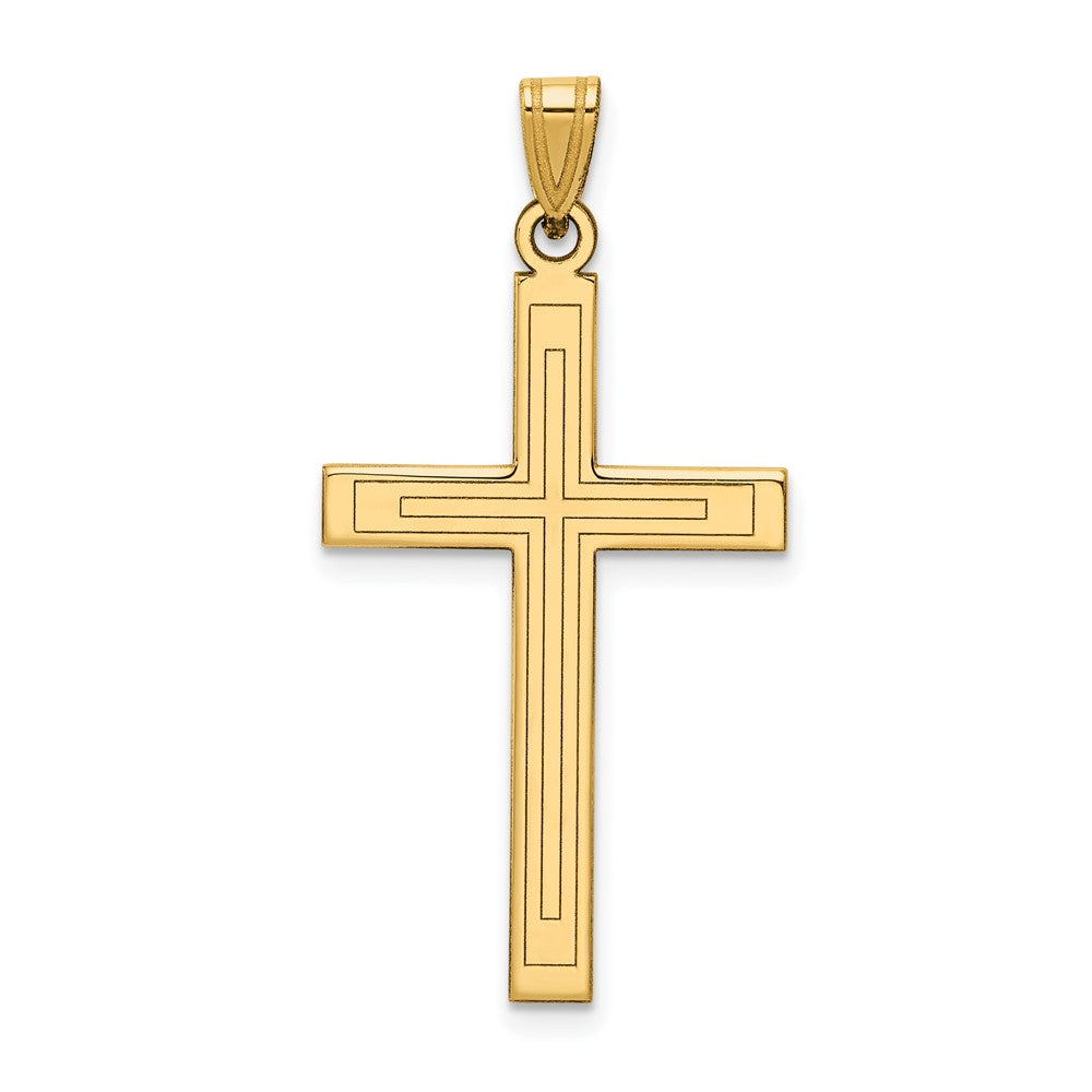 Solid;Polished;14k Yellow gold;Stamped;Flat back;Engravable