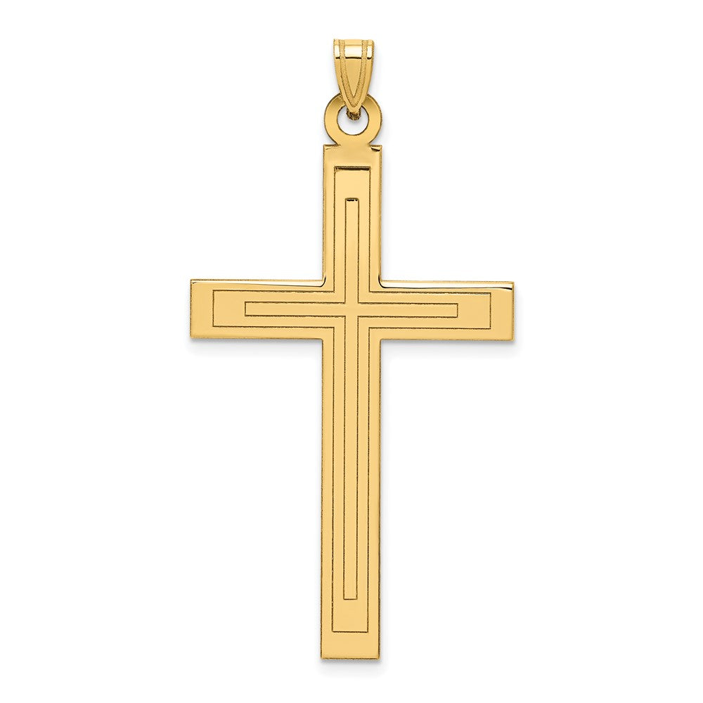 Solid;Polished;14k Yellow gold;Stamped;Flat back;Engravable