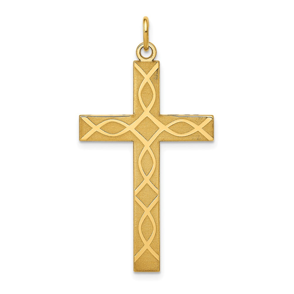 Solid;14k Yellow gold;Engravable;Polished back;Laser Etched