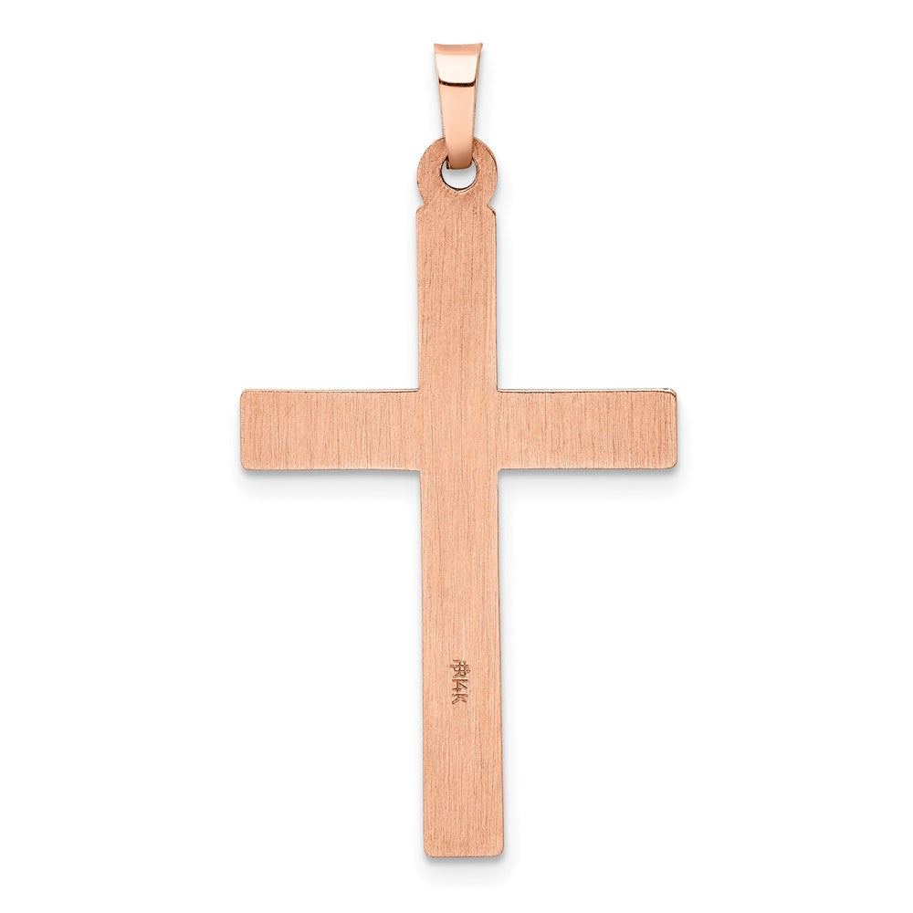 14k Rose Gold and White Rhodium Cross Pendant