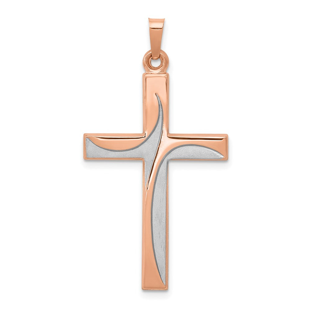 Solid;Die struck;14K Two-tone;Polished & satin