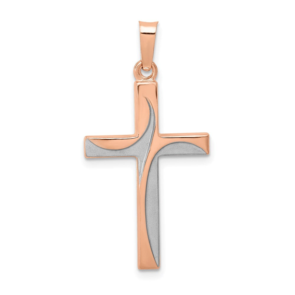 Solid;Die struck;14K Two-tone;Polished & satin