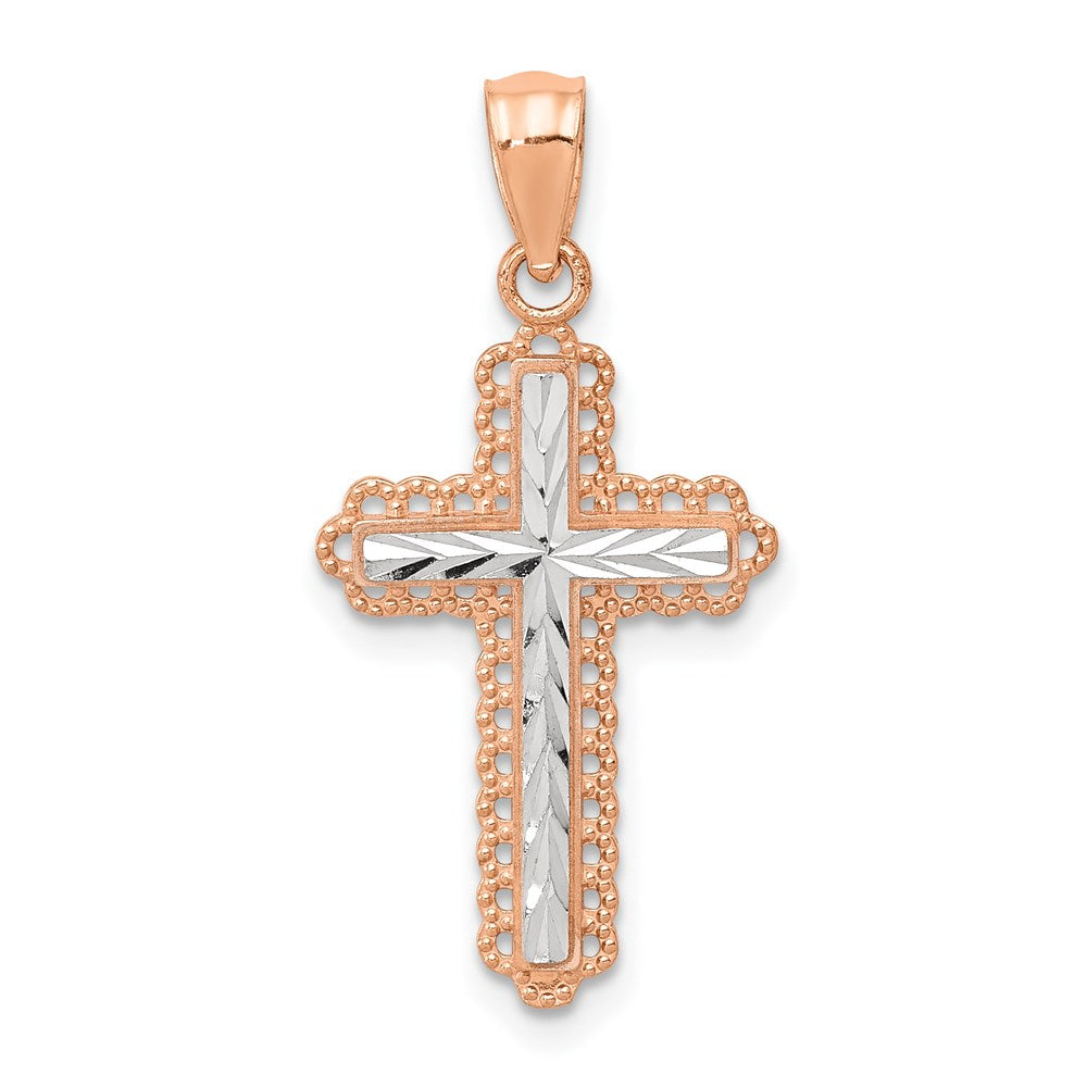 14k Rose gold;Rhodium;Diamond Cut