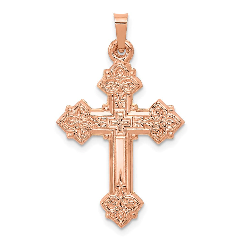 Polished;Die struck;Flat back;Hollow;14k Rose gold