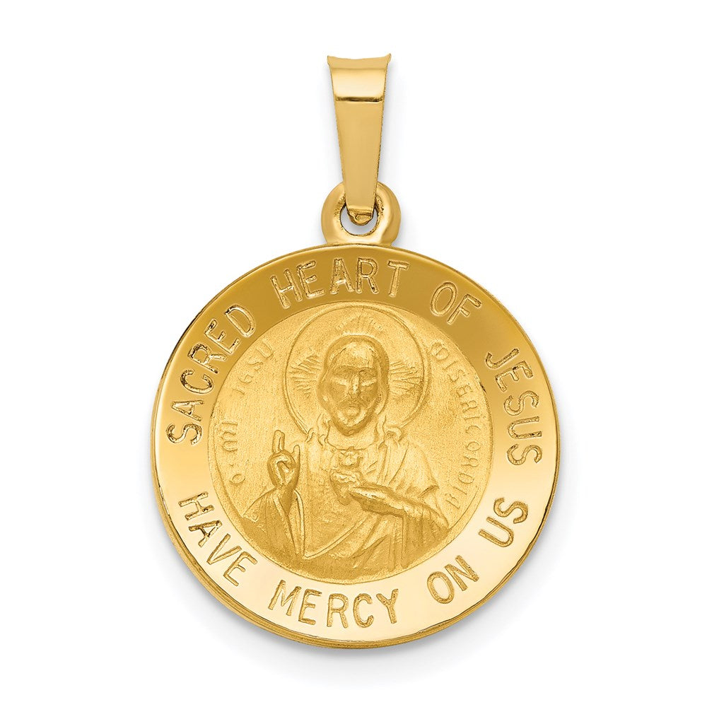Die struck;14k Yellow gold;Hollow;Engravable;Polished & satin