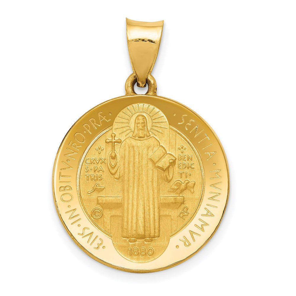 Die struck;14k Yellow gold;Hollow;Engravable;Polished & satin