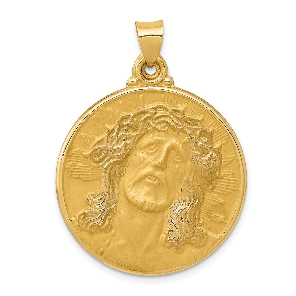 Die struck;14k Yellow gold;Hollow;Engravable;Polished & satin