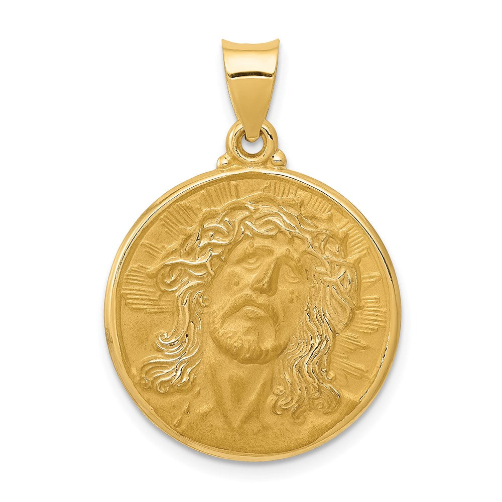 Die struck;14k Yellow gold;Hollow;Engravable;Polished & satin