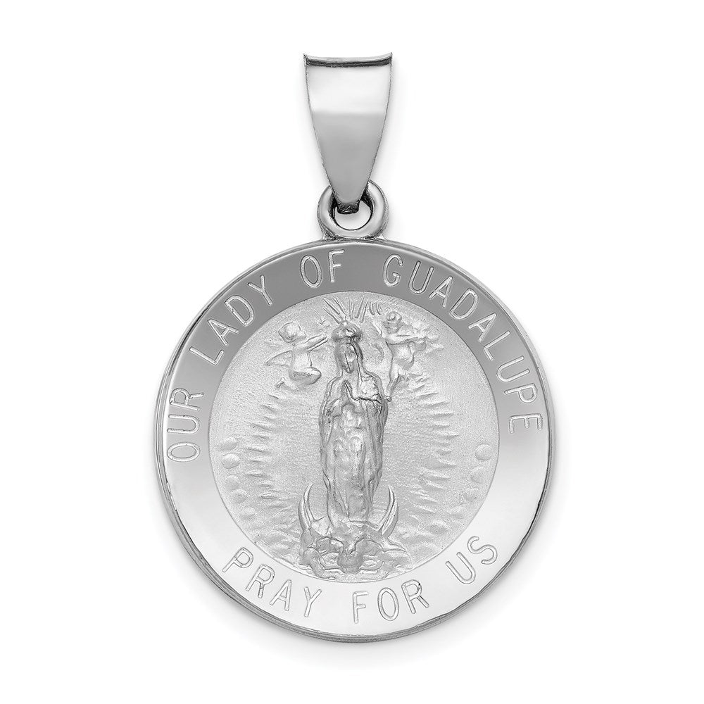 Die struck;14K White gold;Hollow;Engravable;Polished & satin
