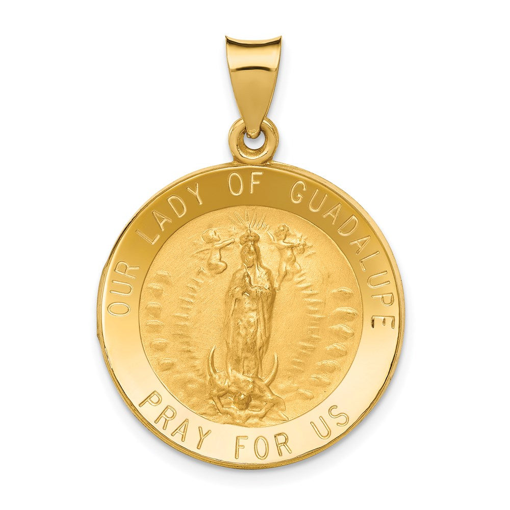 Die struck;14k Yellow gold;Hollow;Engravable;Polished & satin