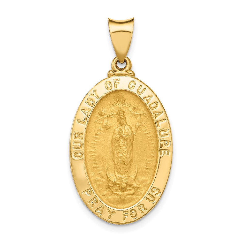 Die struck;14k Yellow gold;Flat back;Hollow;Engravable;Polished & satin