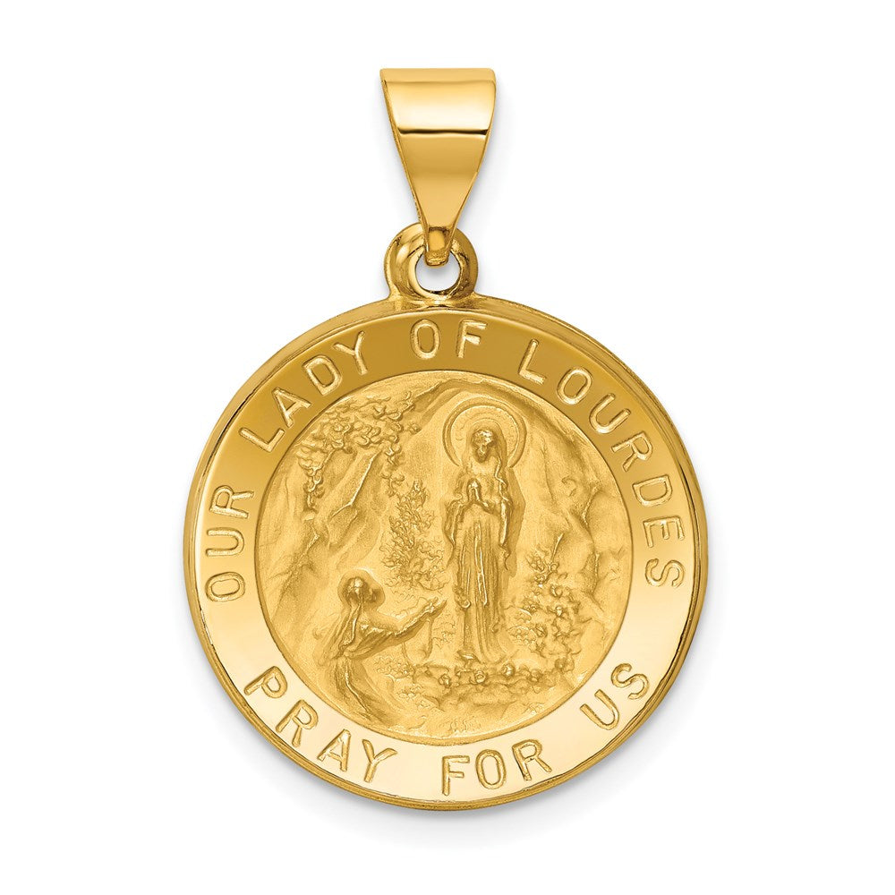 Die struck;14k Yellow gold;Hollow;Engravable;Polished & satin