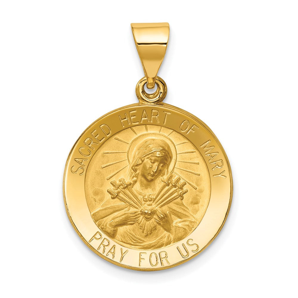Die struck;14k Yellow gold;Hollow;Engravable;Polished & satin