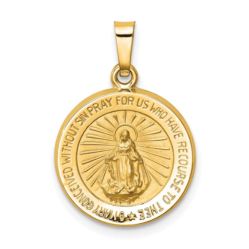 Die struck;14k Yellow gold;Hollow;Polished & satin