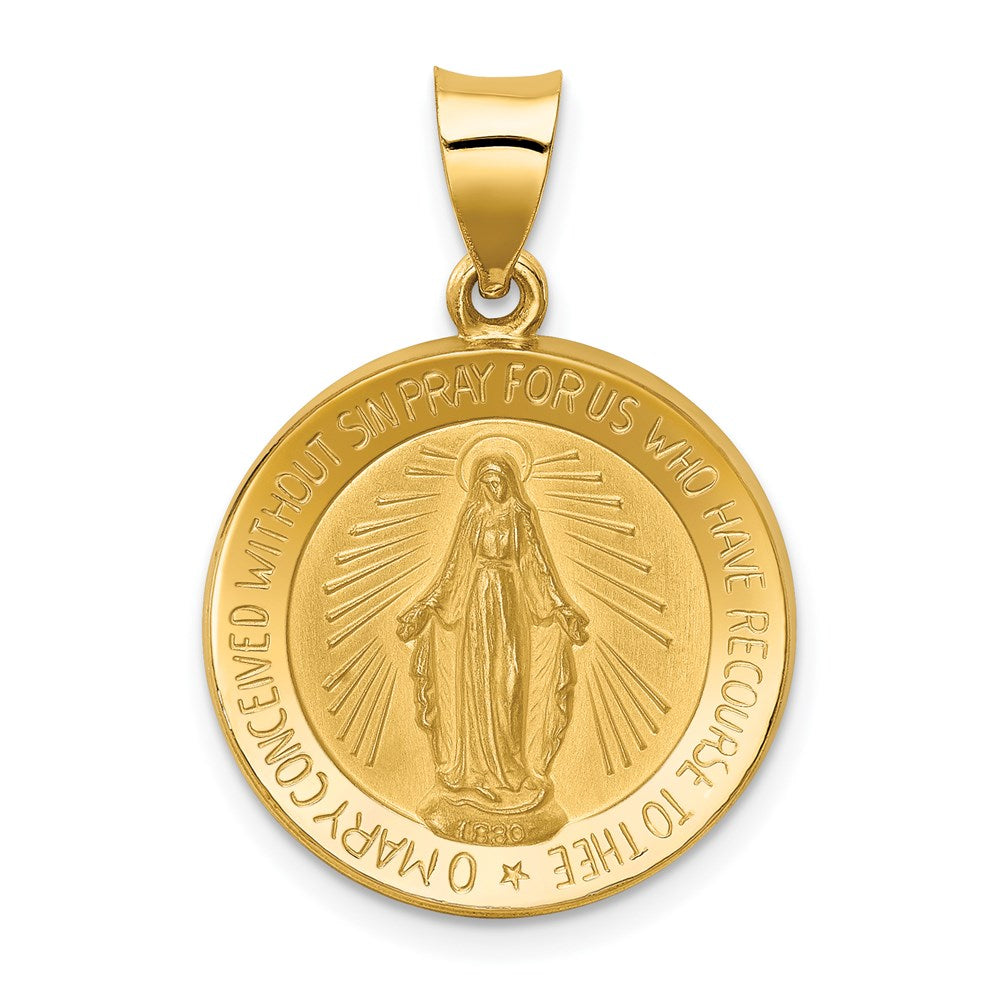 Die struck;14k Yellow gold;Hollow;Polished & satin