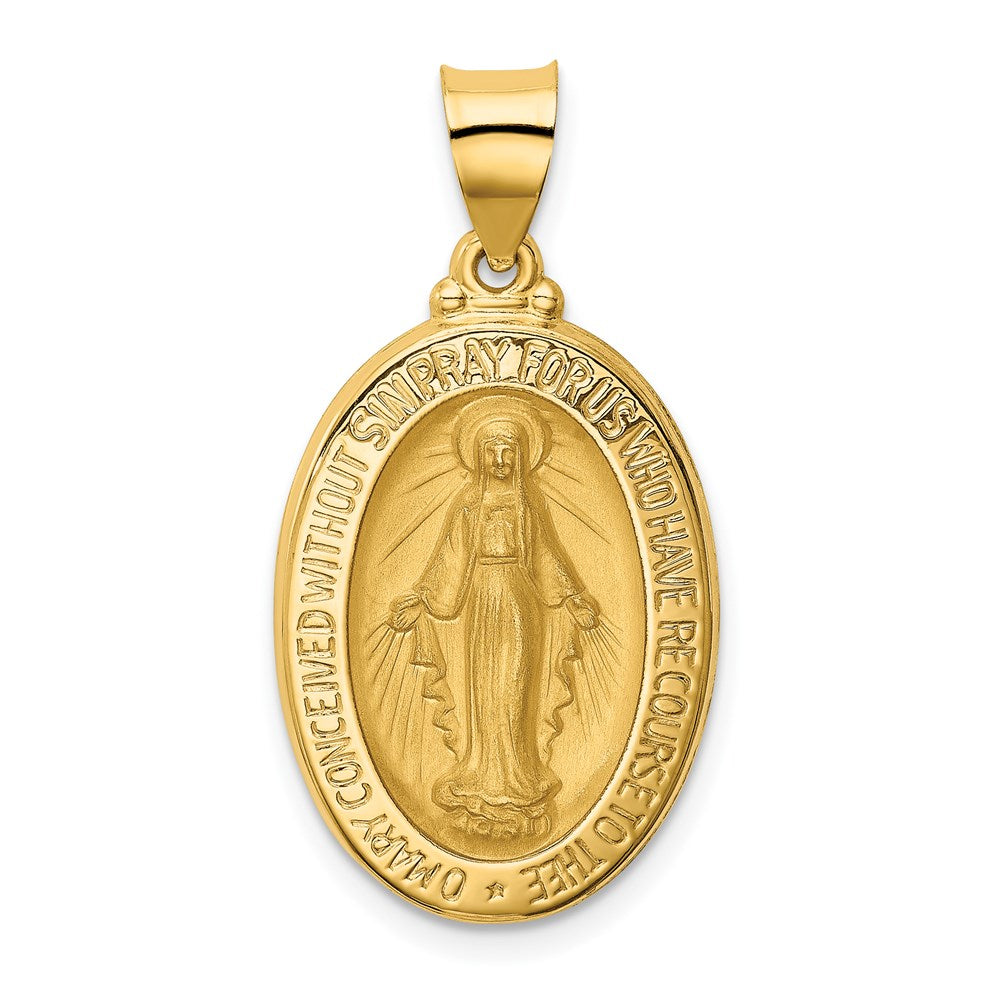 Die struck;14k Yellow gold;Hollow;Polished & satin