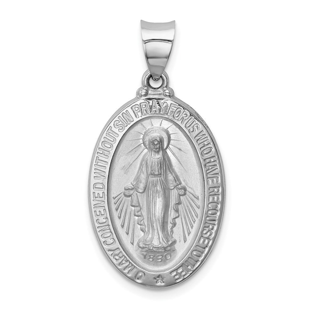 Die struck;14K White gold;Hollow;Polished & satin