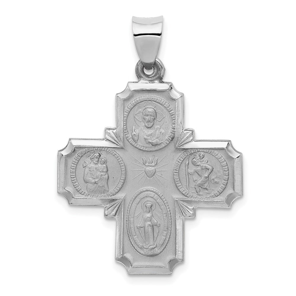 Polished;Die struck;14K White gold;Hollow;Reversible