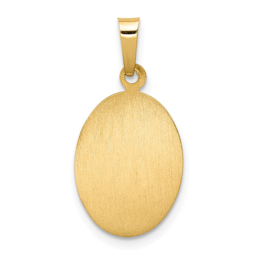 14k Polished and Satin Hollow St. Anthony Medal Small Oval Pendant