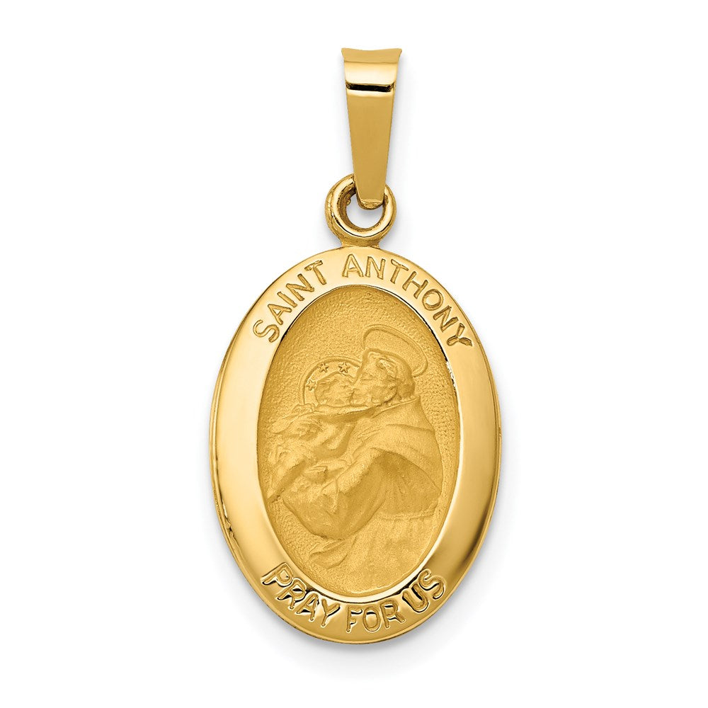Die struck;14k Yellow gold;Hollow;Engravable;Polished & satin;Oval