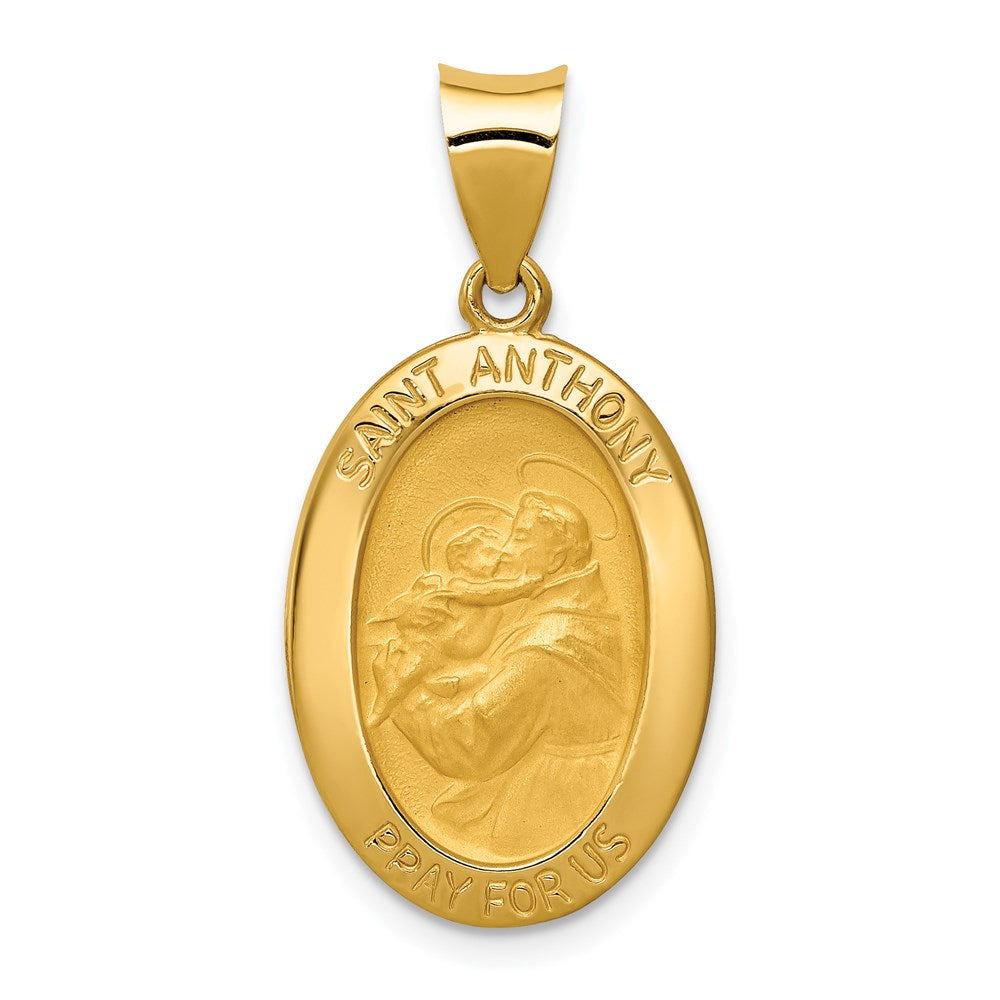 Die struck;14k Yellow gold;Hollow;Engravable;Polished & satin;Oval