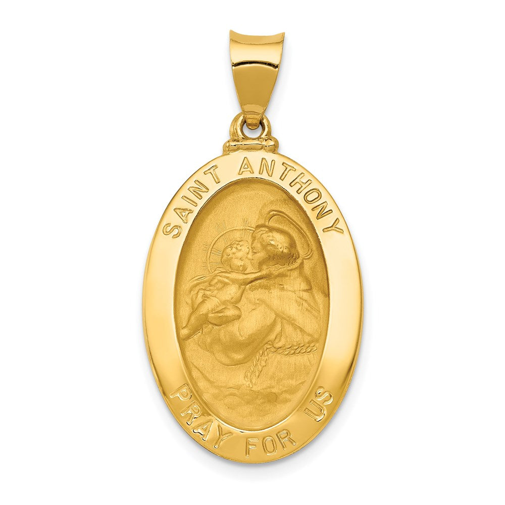 Die struck;14k Yellow gold;Hollow;Engravable;Polished & satin;Oval