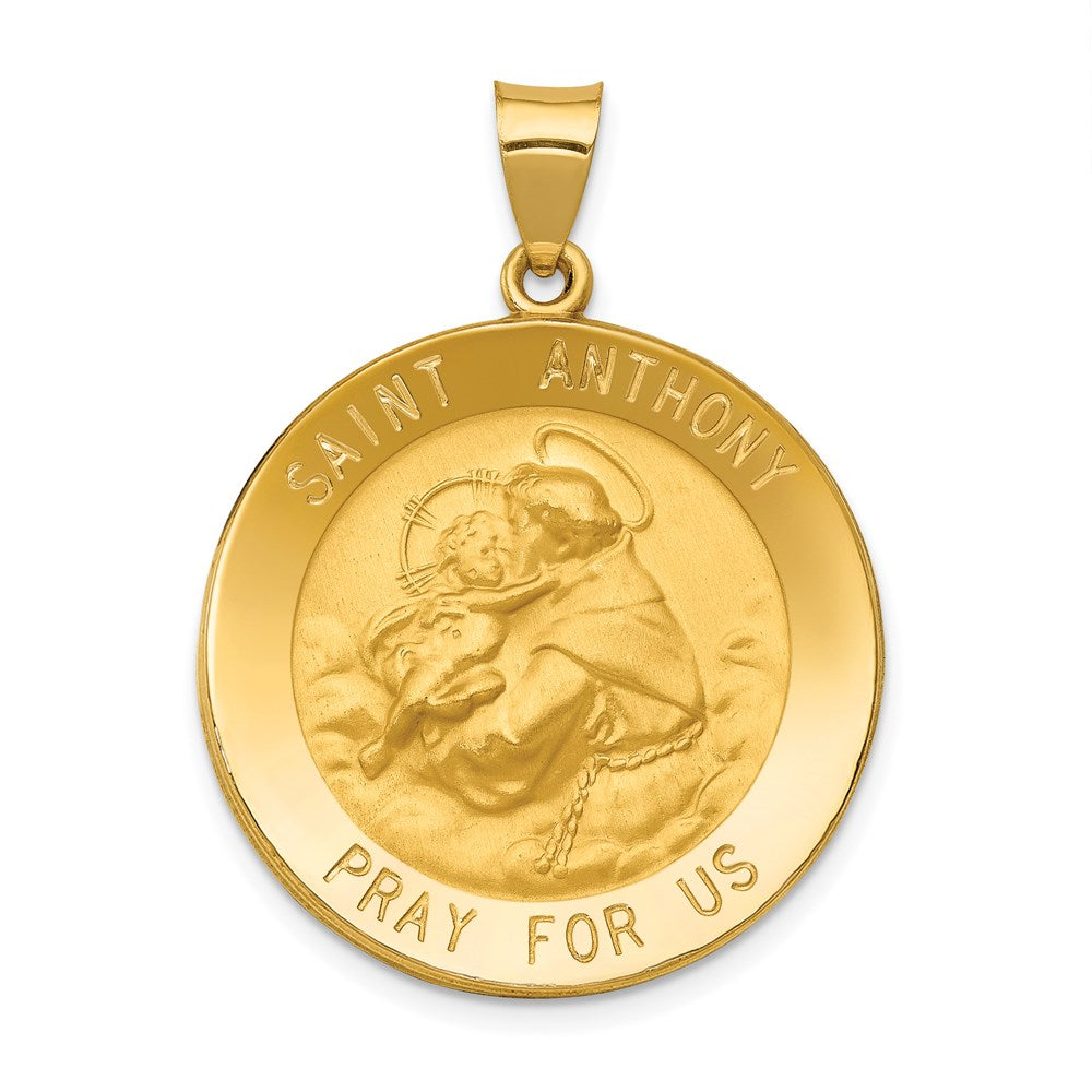 Die struck;14k Yellow gold;Hollow;Engravable;Polished & satin