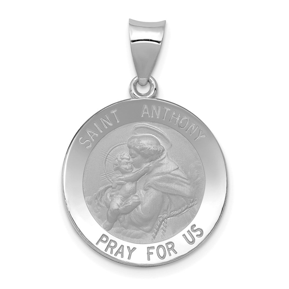 Die struck;14K White gold;Hollow;Engravable;Polished & satin