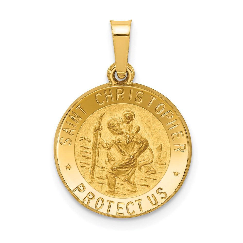 Die struck;14k Yellow gold;Hollow;Engravable;Polished & satin