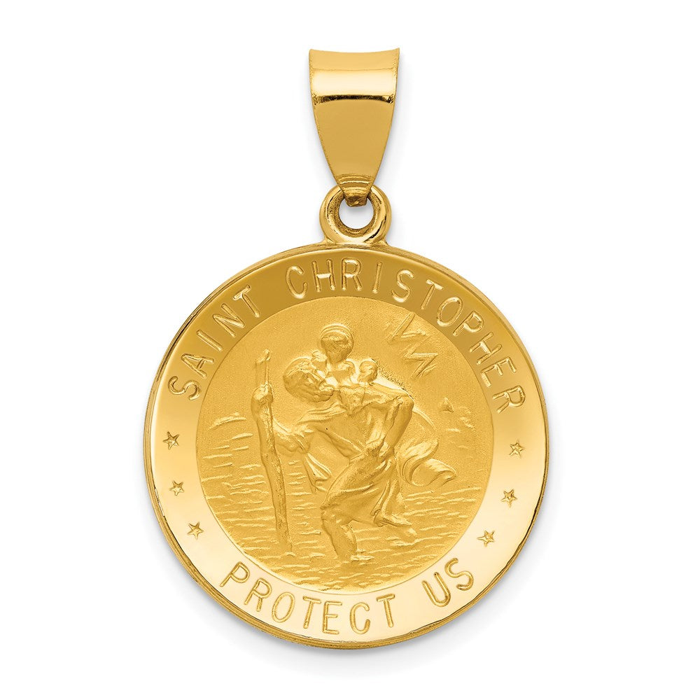 Die struck;14k Yellow gold;Hollow;Engravable;Polished & satin