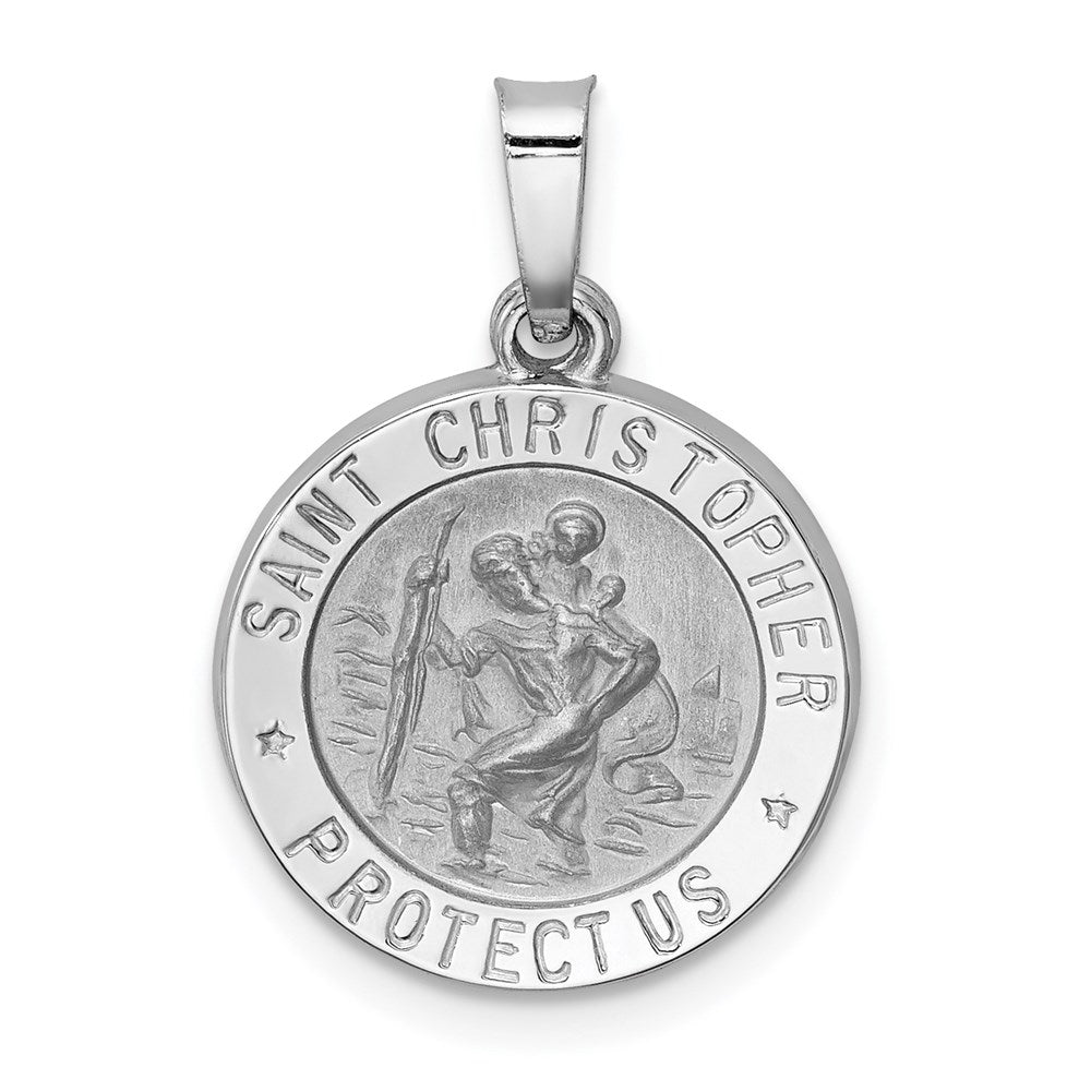 Die struck;14K White gold;Hollow;Engravable;Polished & satin