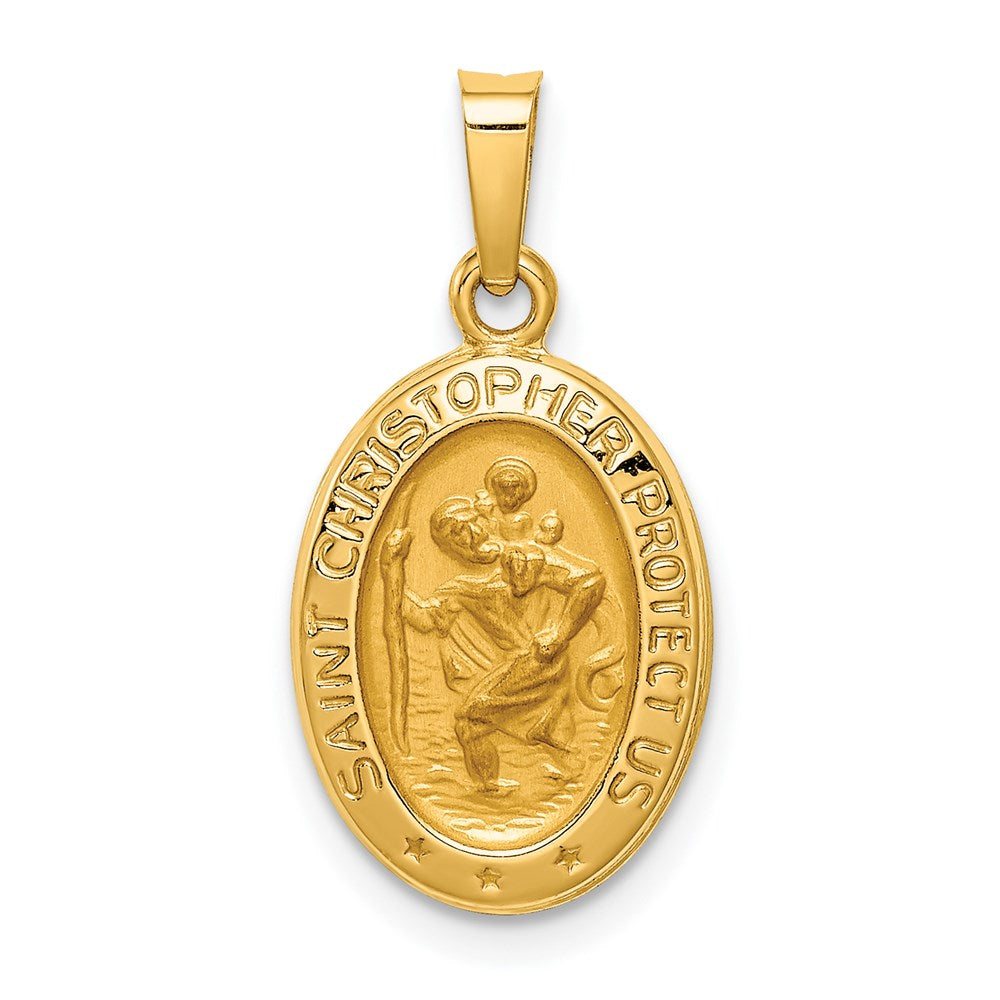 Die struck;14k Yellow gold;Hollow;Engravable;Polished & satin
