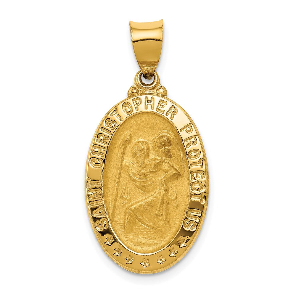 Die struck;14k Yellow gold;Hollow;Engravable;Polished & satin