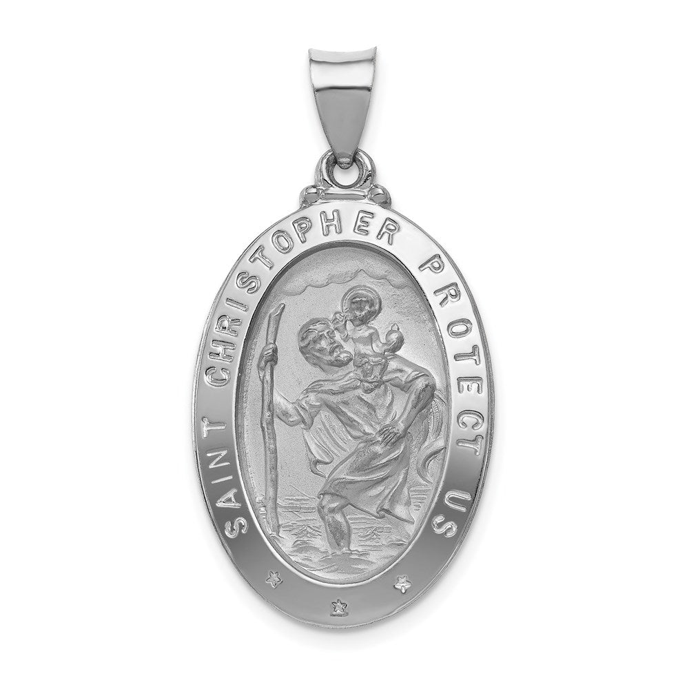 Die struck;14K White gold;Hollow;Engravable;Polished & satin