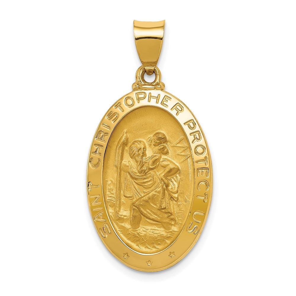 Die struck;14k Yellow gold;Hollow;Engravable;Polished & satin