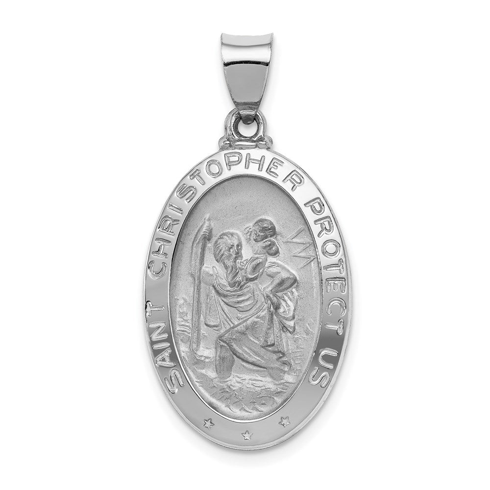 Die struck;14K White gold;Hollow;Engravable;Polished & satin