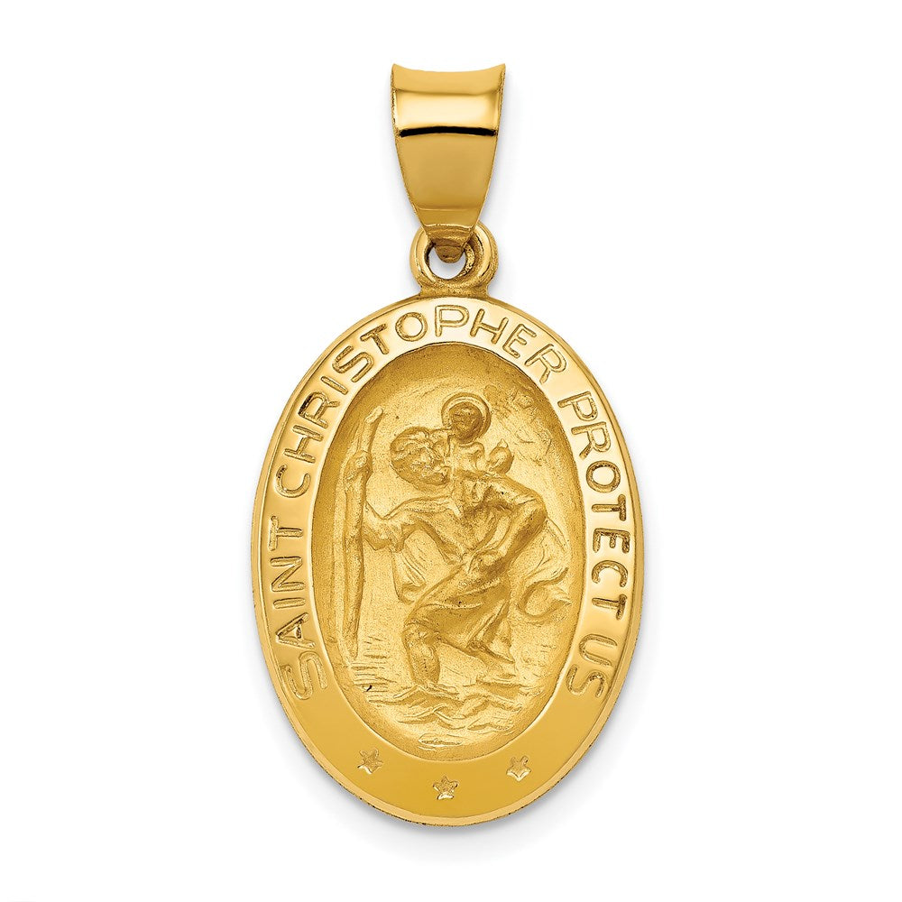 Die struck;14k Yellow gold;Hollow;Engravable;Polished & satin