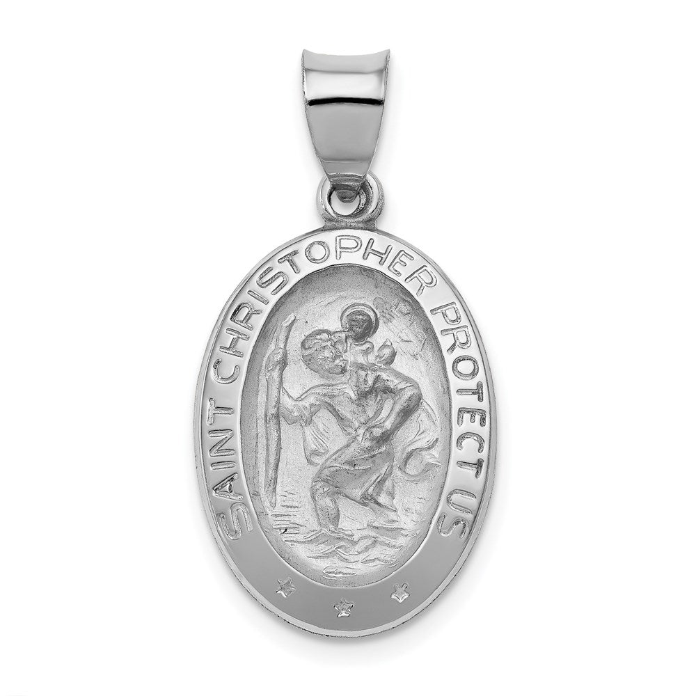 Die struck;14K White gold;Hollow;Engravable;Polished & satin