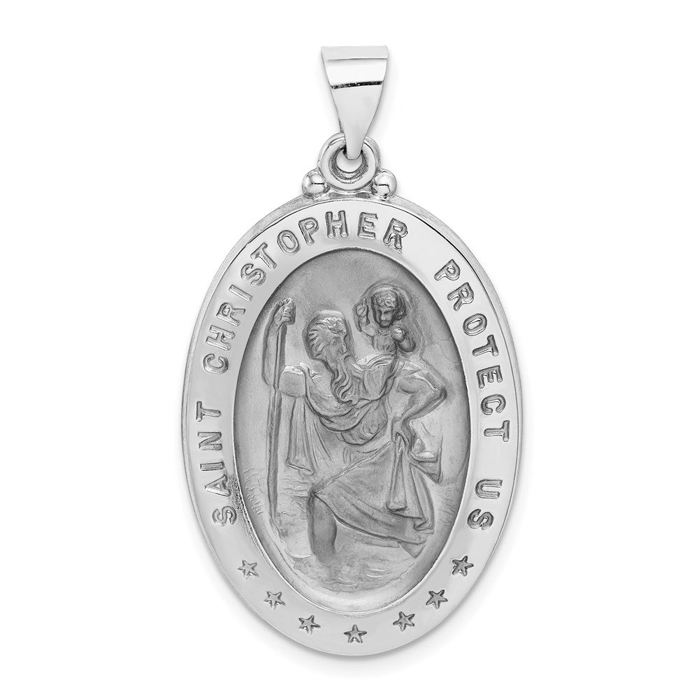 Die struck;14K White gold;Hollow;Engravable;Polished & satin