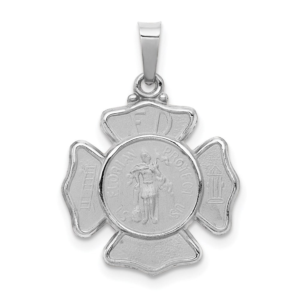 Die struck;14K White gold;Hollow;Polished & satin