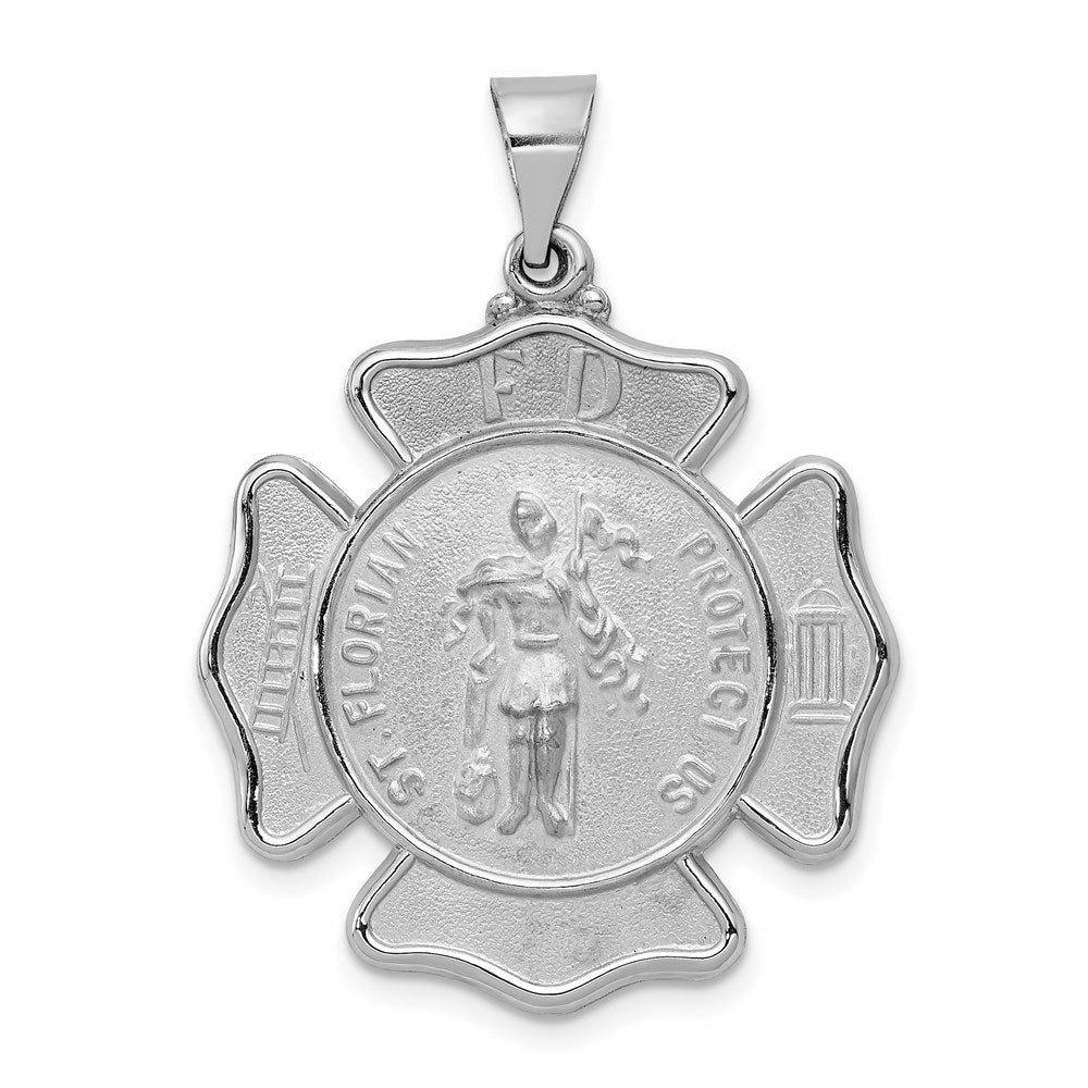 Die struck;14K White gold;Hollow;Polished & satin
