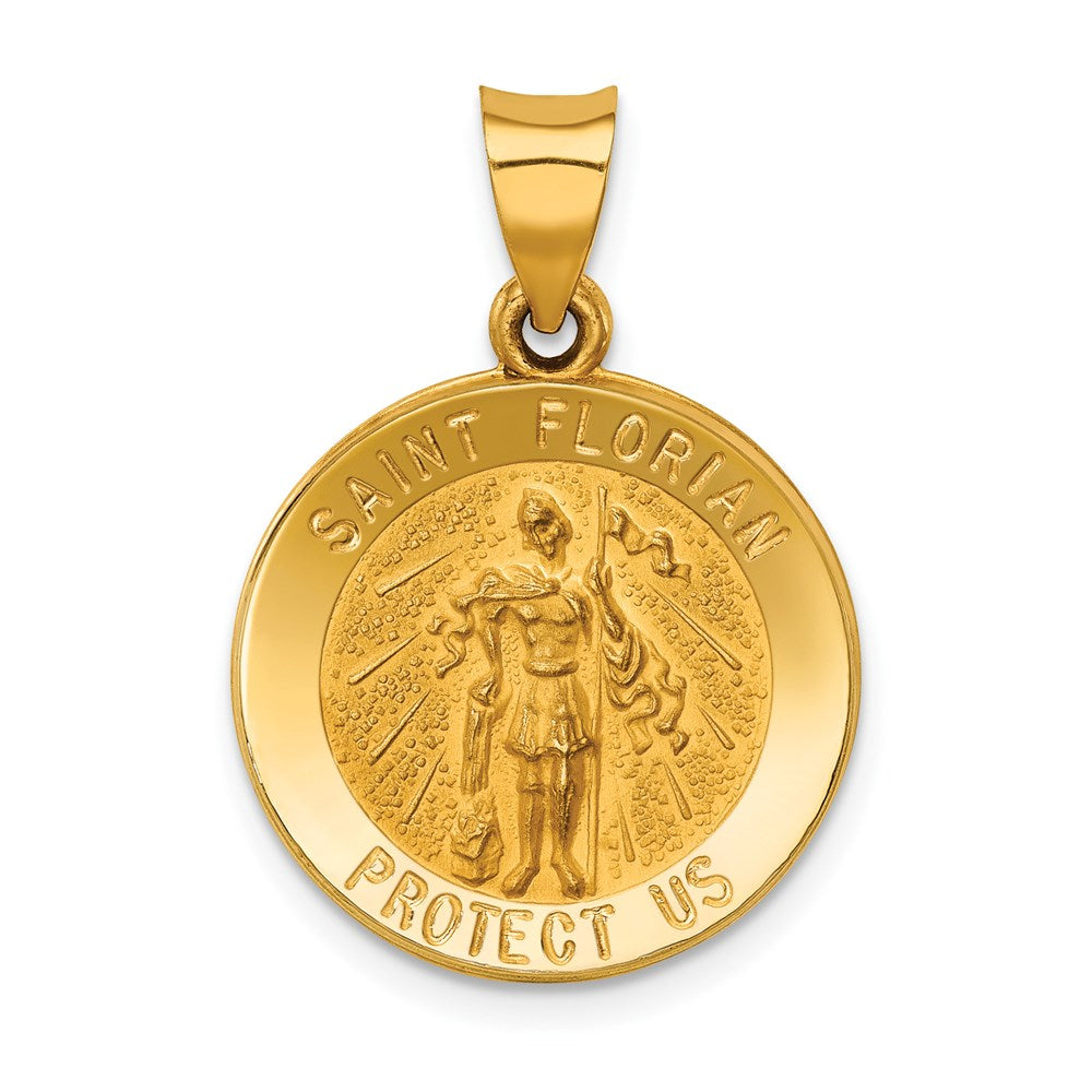 Die struck;14k Yellow gold;Hollow;Polished & satin