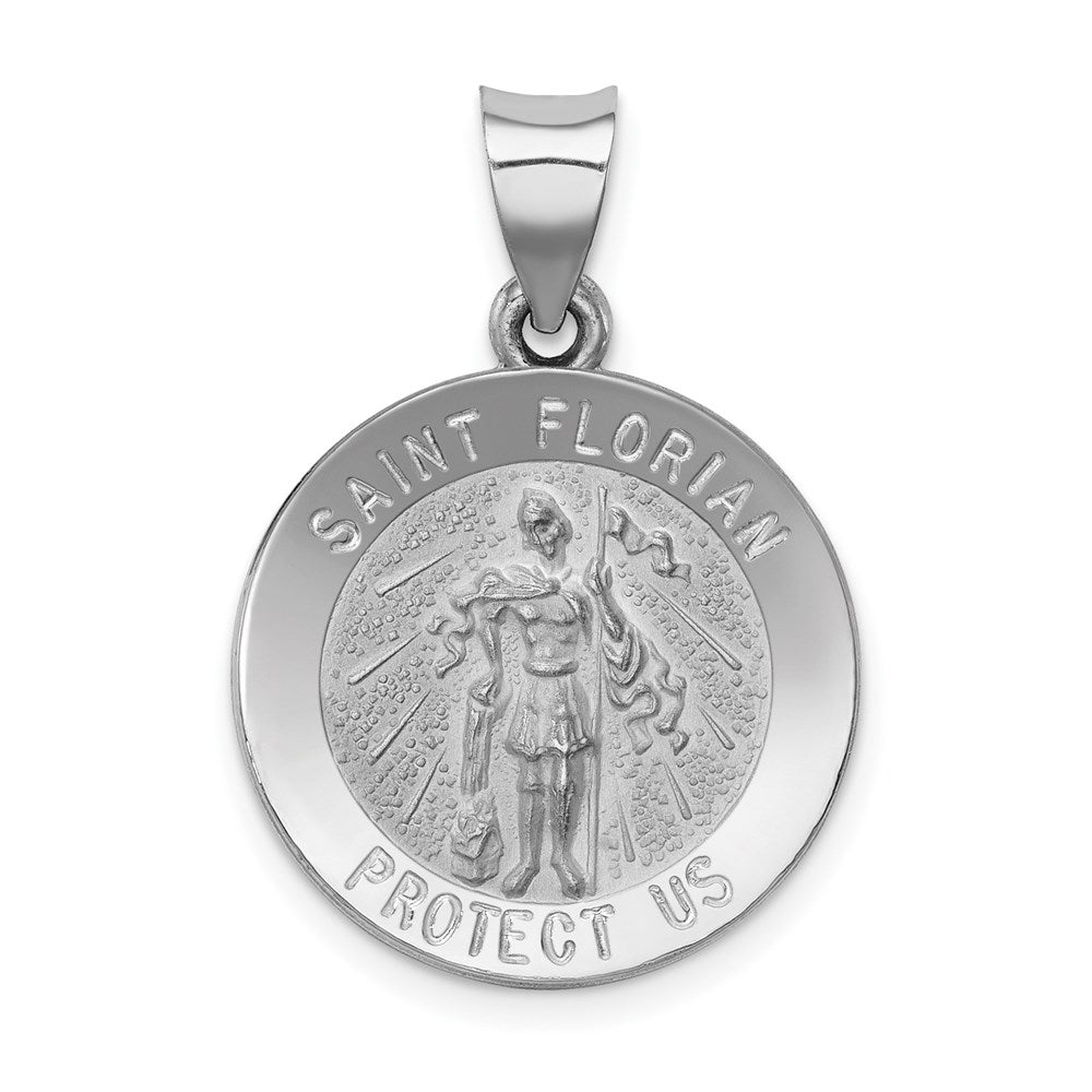Die struck;14K White gold;Hollow;Polished & satin